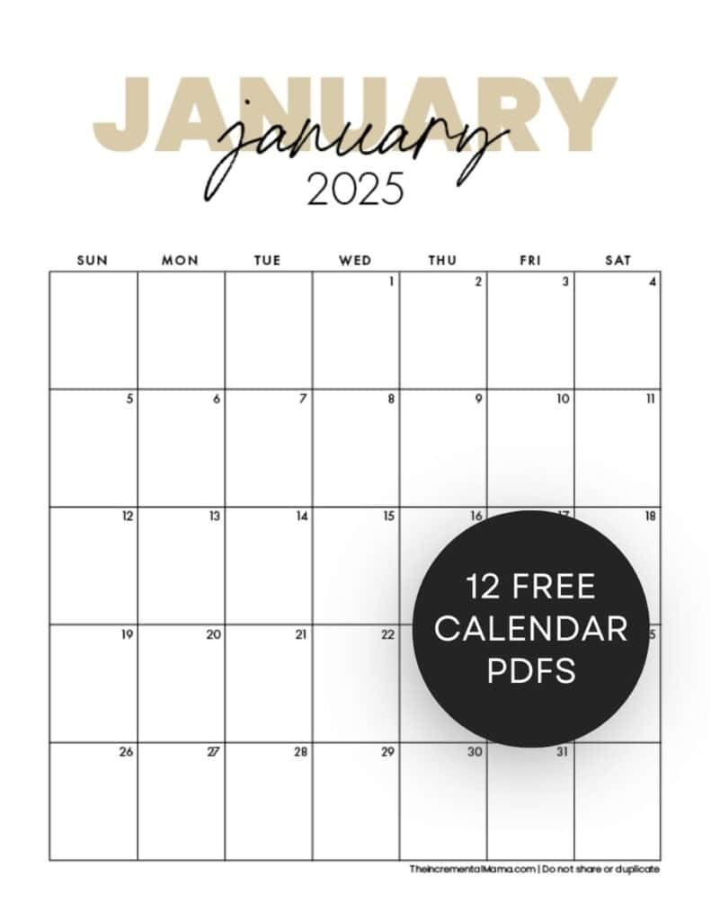 Free Printable 2025 Monthly Calendar (January - December Pdfs with Amazing Planet 2025 Calendar Printable