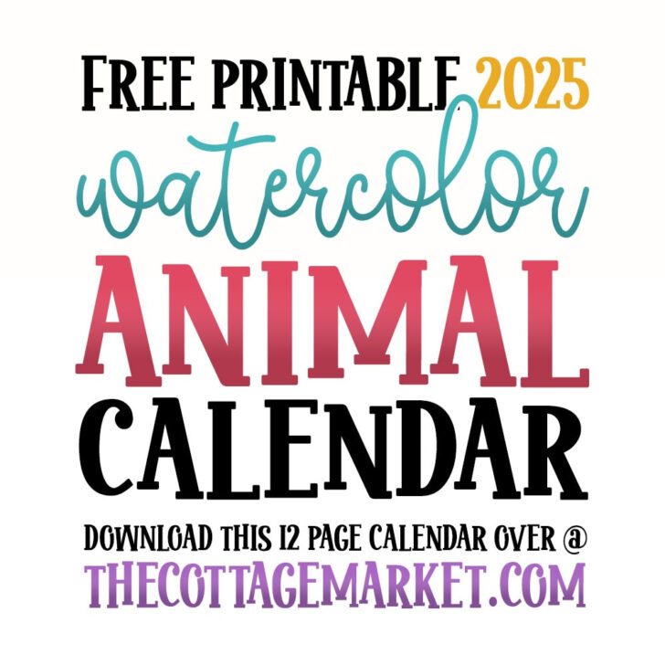 Wildlife 2025 Calendar Printable