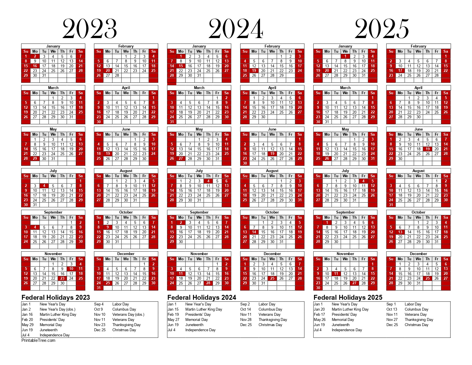 Free Printable 3 Year Calendar 2023, 2024 &amp;amp; 2025 Pdf Templates inside Pathways Photo 2025 Calendar Printable