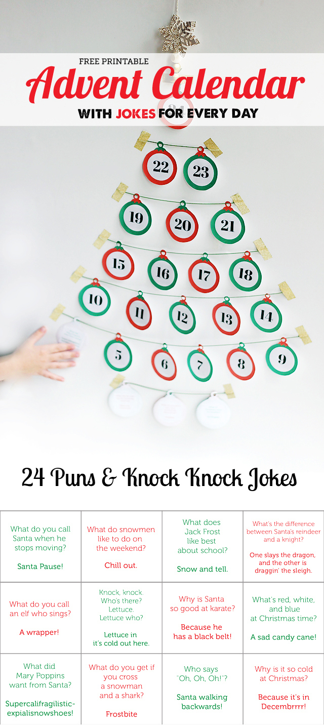 Free Printable: Advent Calendar With Jokes For Every Day - Modern intended for Knock Knock 2025 Calendar Printable