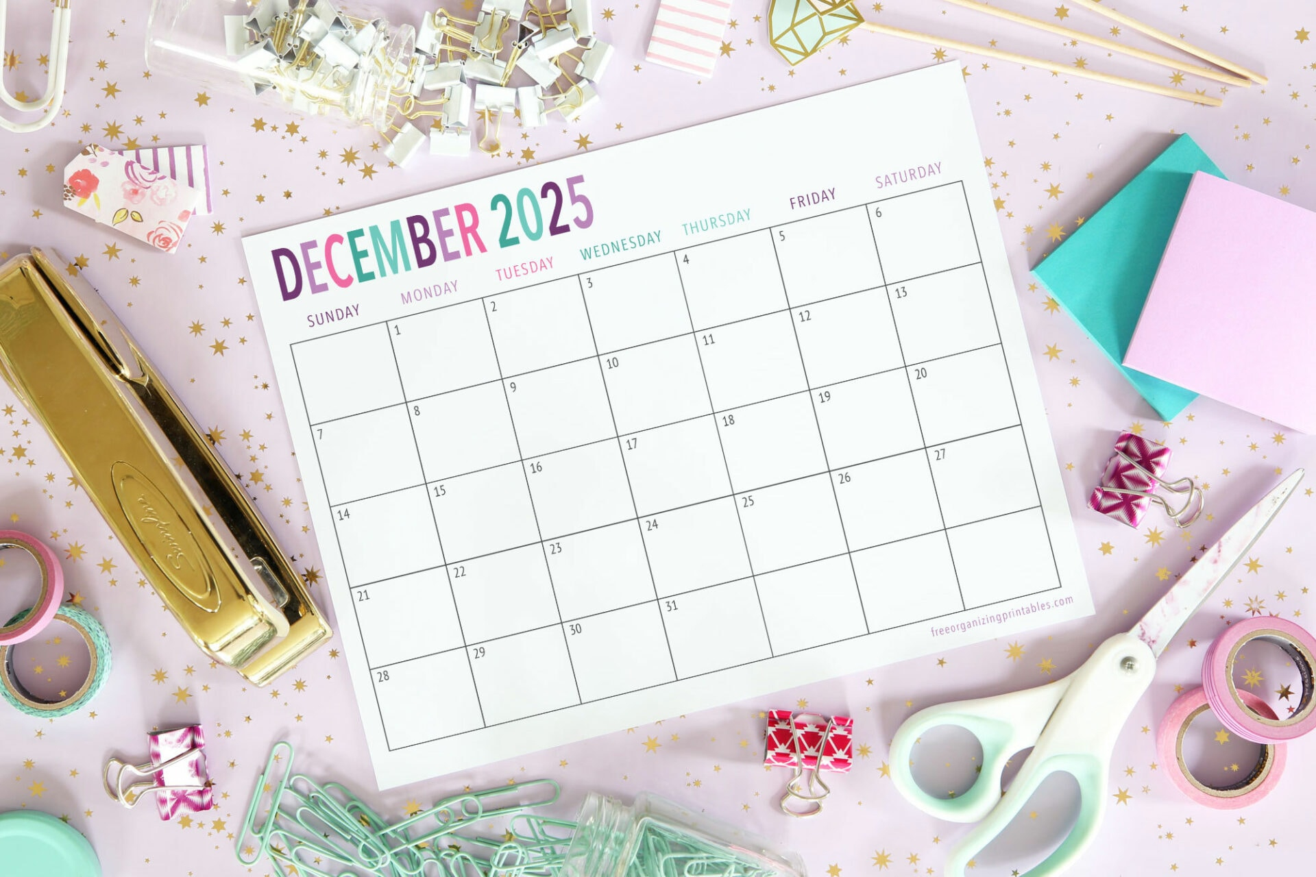 Free Printable Calendar 2025 | Free Organizing Printables regarding Sky is the Limit 2025 Calendar Printable