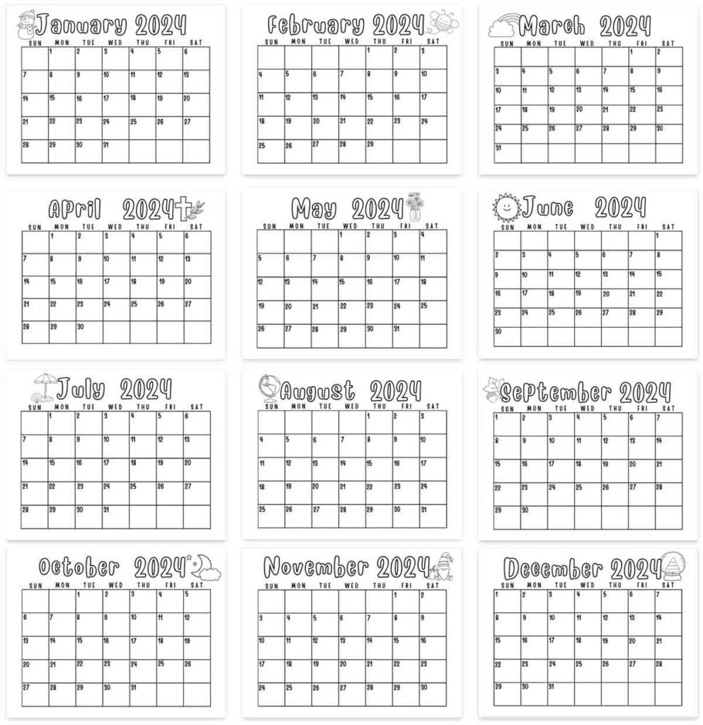 Free Printable Calendar For Kids - Dated And Undated (2024-2025 throughout Poorly Drawn Lines 2025 Calendar Printable
