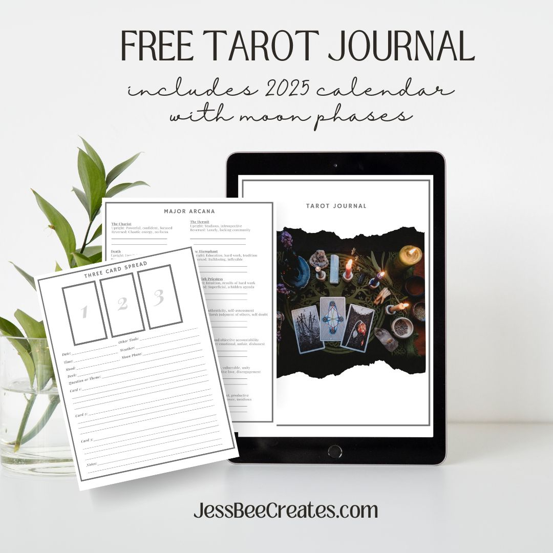 Free Printable Tarot Journal And 2025 Calendar – Jessbeecreates with regard to Tarot 2025 Calendar Printable