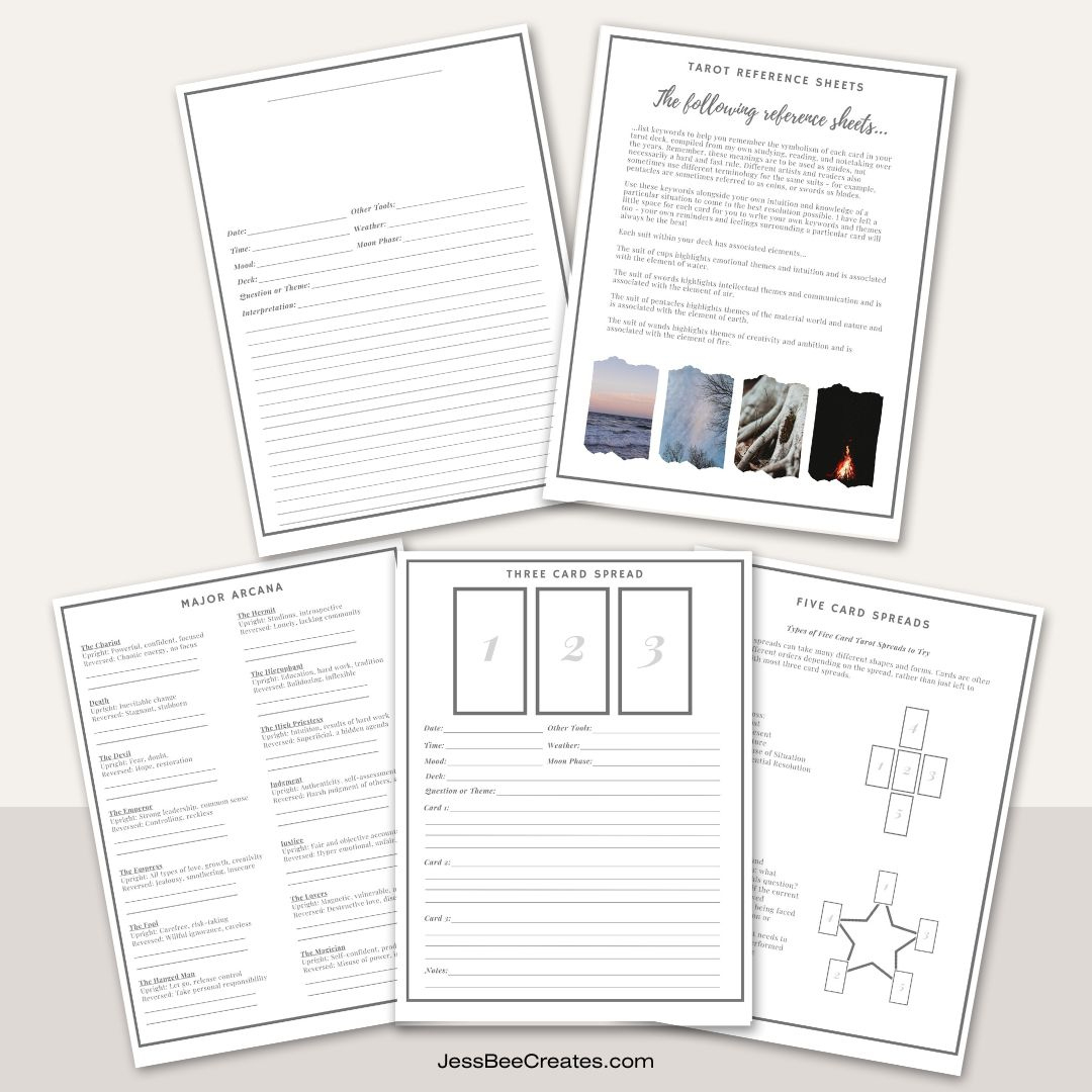 Free Printable Tarot Journal And 2025 Calendar – Jessbeecreates within Tarot 2025 Calendar Printable