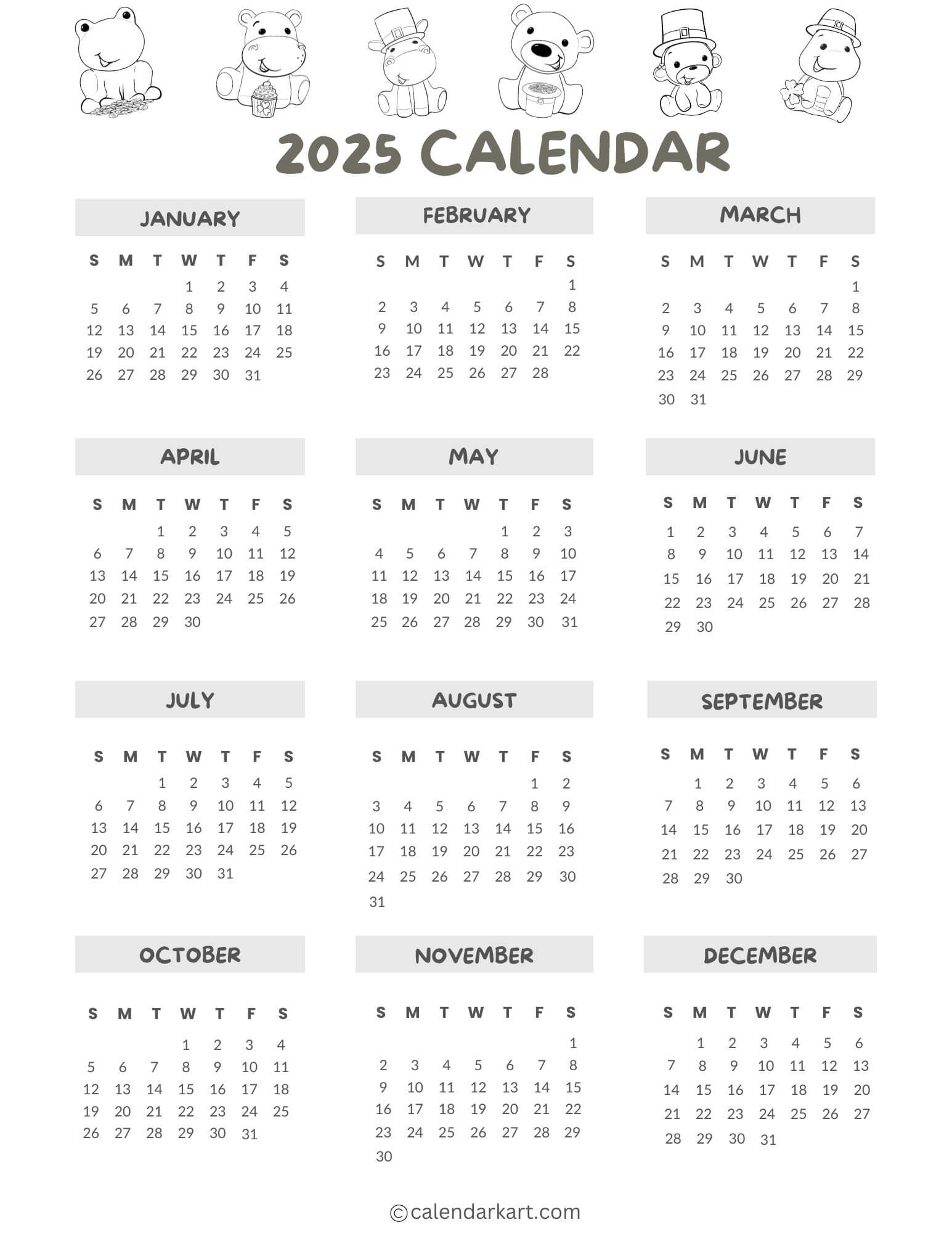 Free Printable Year At A Glance Calendar 2025 - Calendarkart throughout Not in the Mooood 2025 Calendar Printable