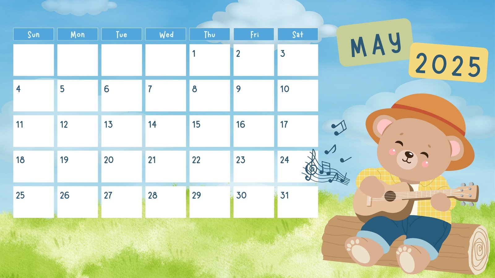 Free To Edit And Print May 2025 Calendar Templates | Canva within Cartoon a Day 2025 Calendar Printable