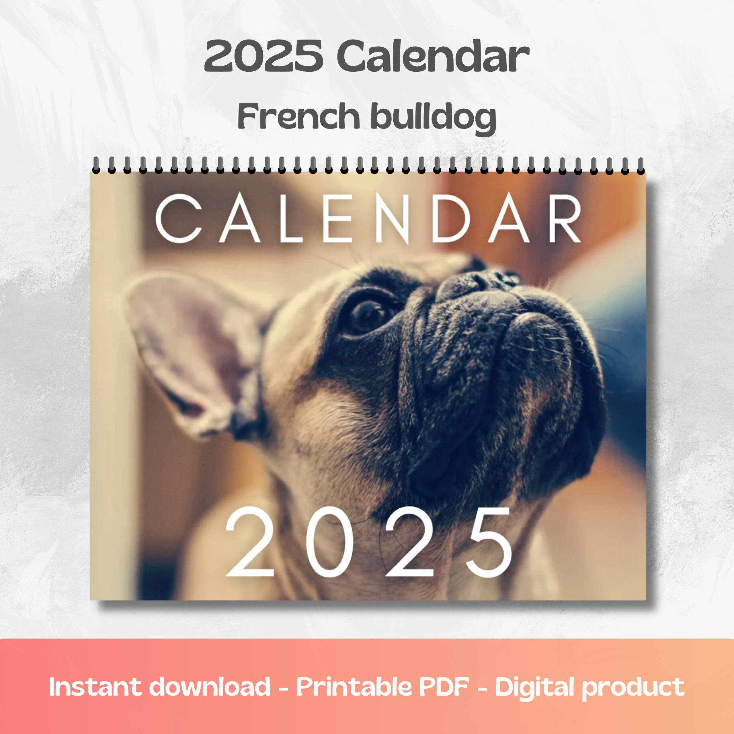 Frenchie Dog Calendar - Etsy within Pardon My Frenchie 2025 Calendar Printable