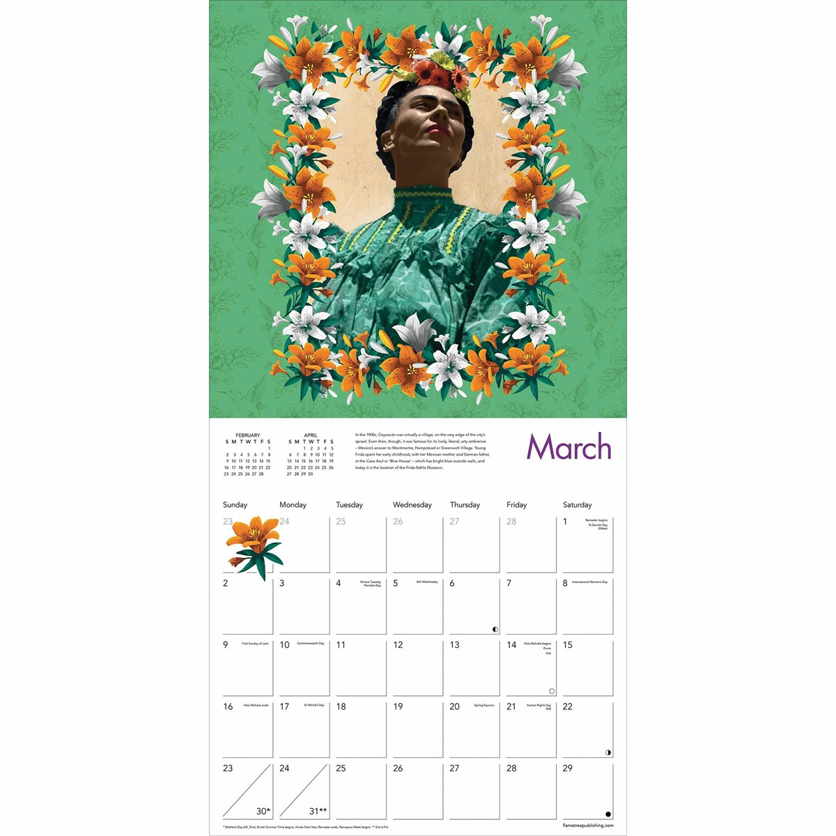 Frida Kahlo Calendar 2025 pertaining to Frida Kahlo 2025 Calendar Printable