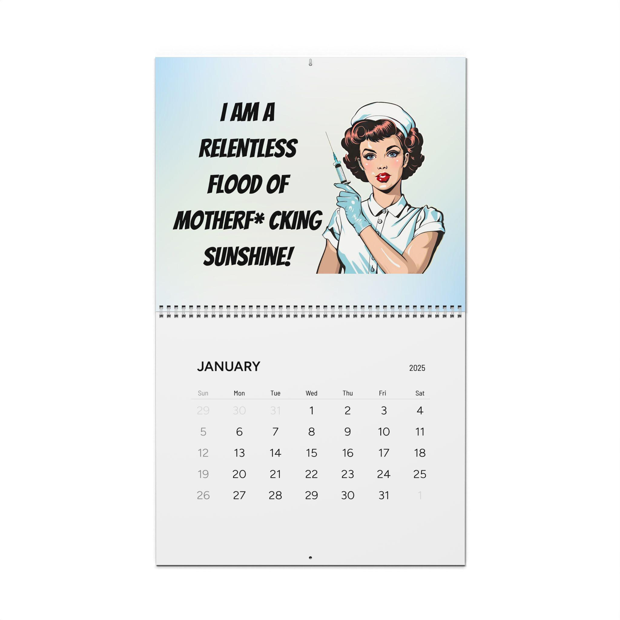 Funny 2025 Wall Calendar, Swearing Calendar, Gift For Her for Unapologetically Smutty 2025 Calendar Printable