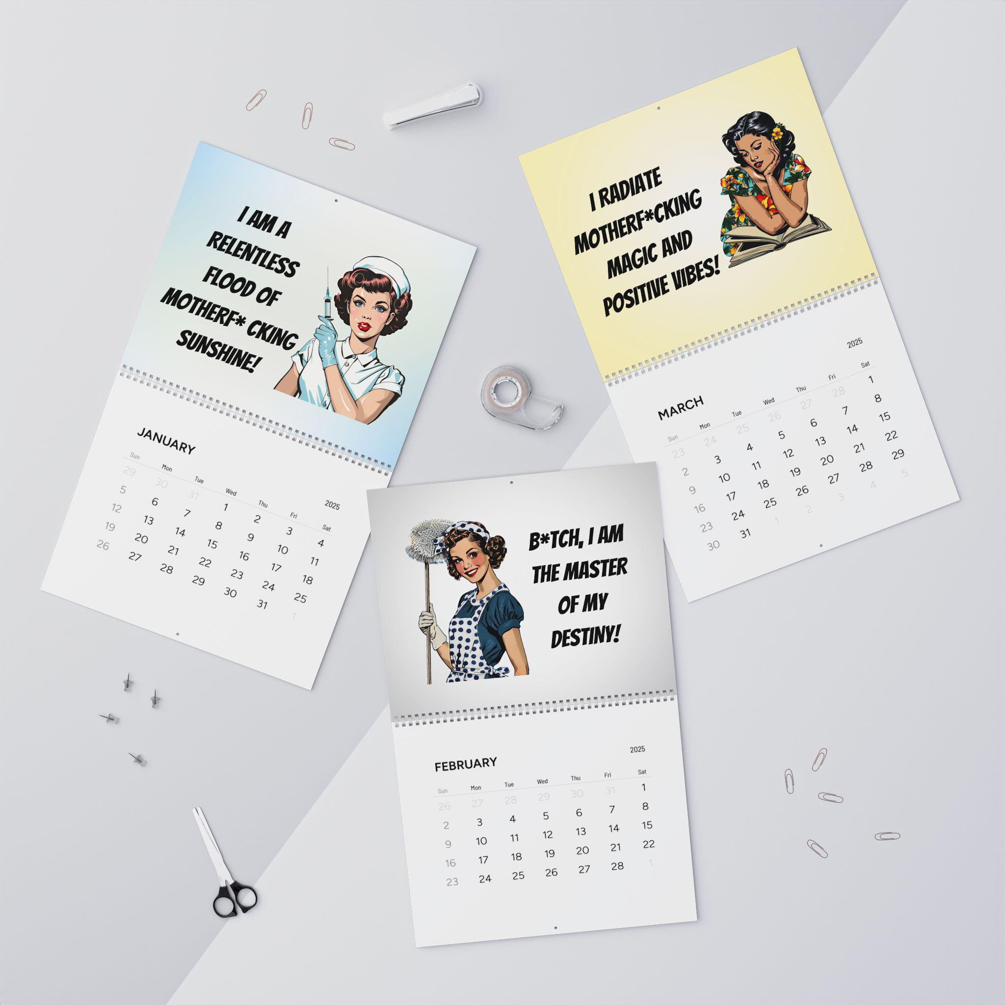 Funny 2025 Wall Calendar, Swearing Calendar, Gift For Her within Unapologetically Smutty 2025 Calendar Printable