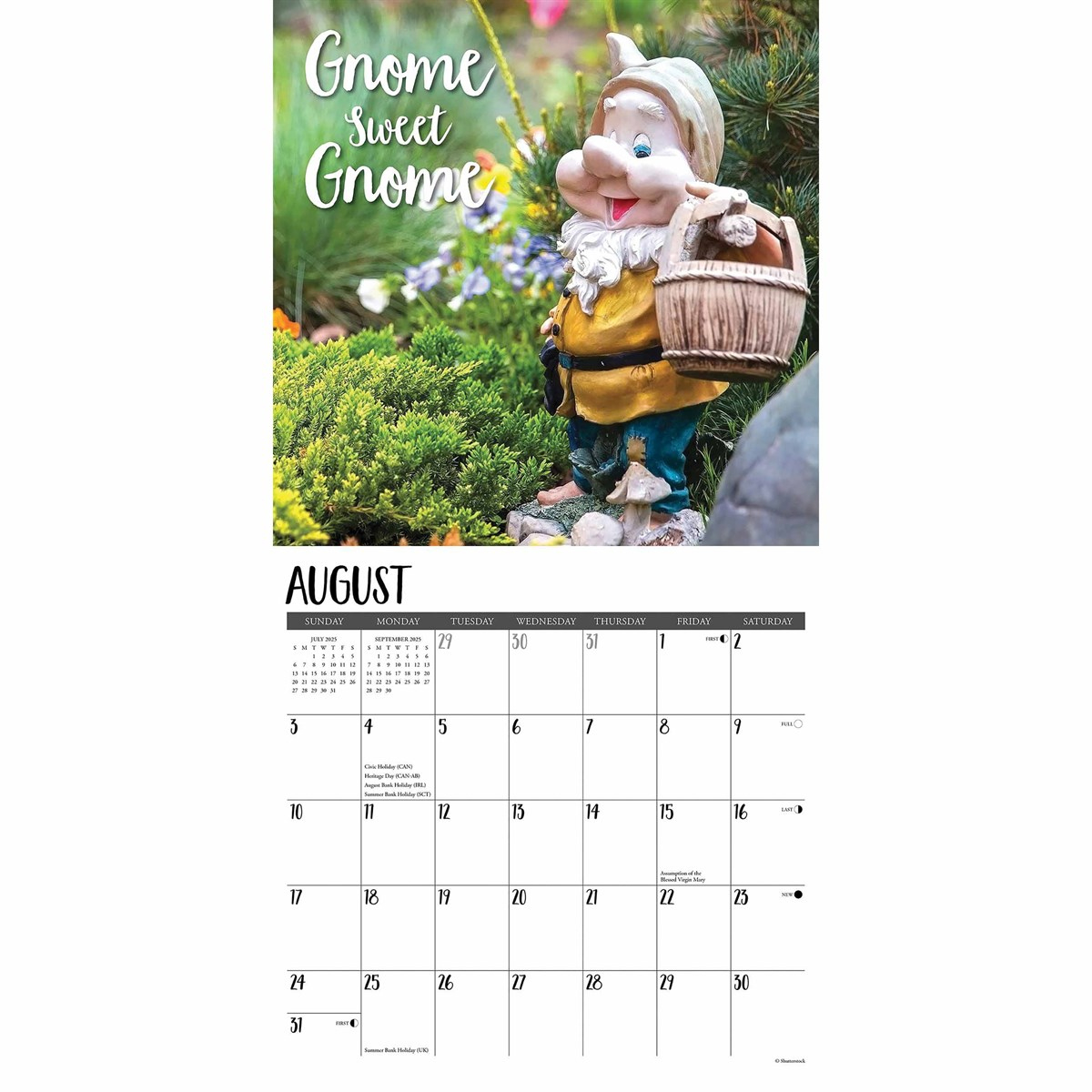 Garden Gnomes Calendar 2025 in Gnome Life 2025 Calendar Printable