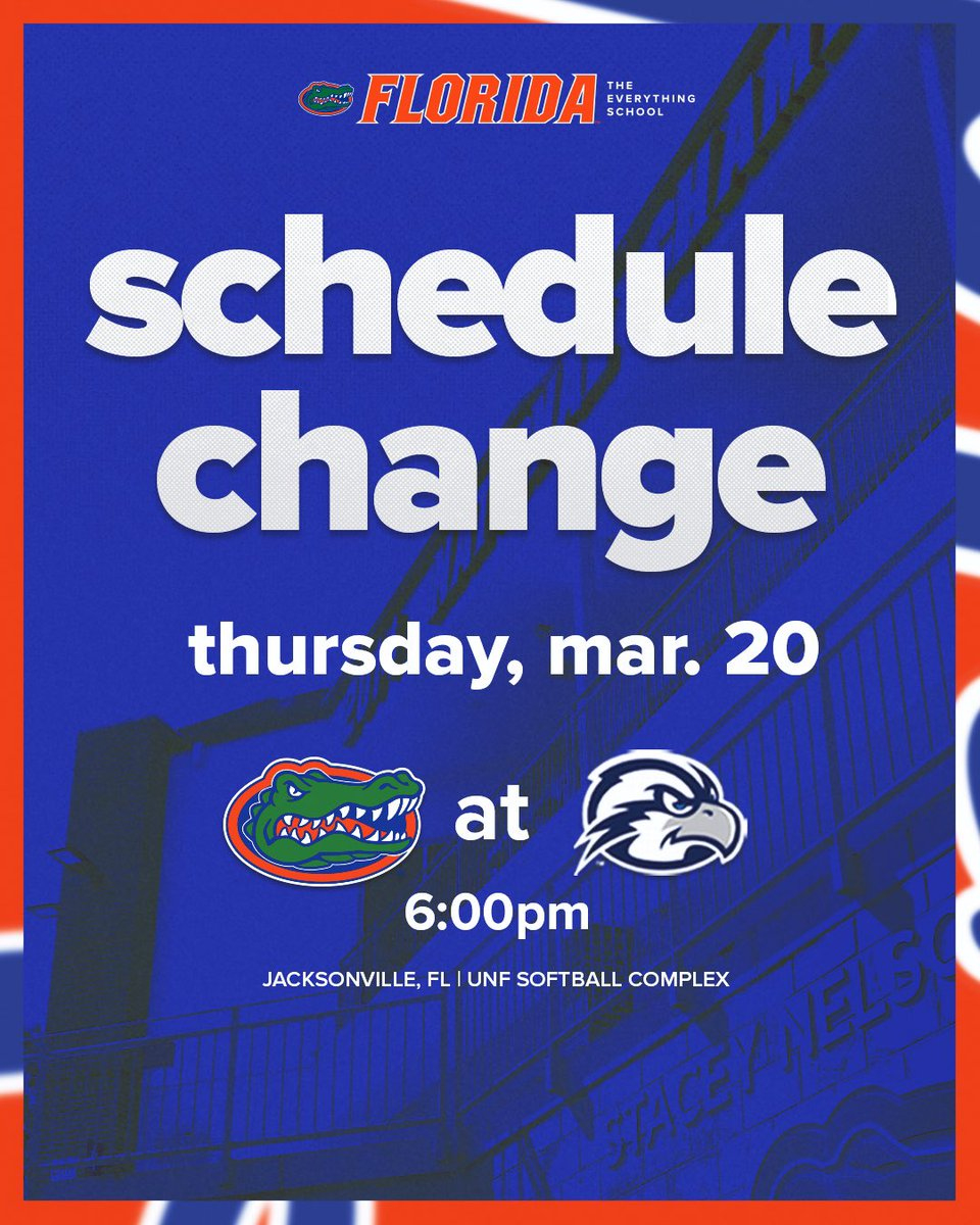 Gators Softball On X: &amp;quot;🚨 Schedule Update 🚨 Due To Inclement within Col Florida Gators 2025 Calendar Printable