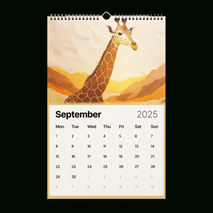 Giraffes 2025 Calendar  Printable