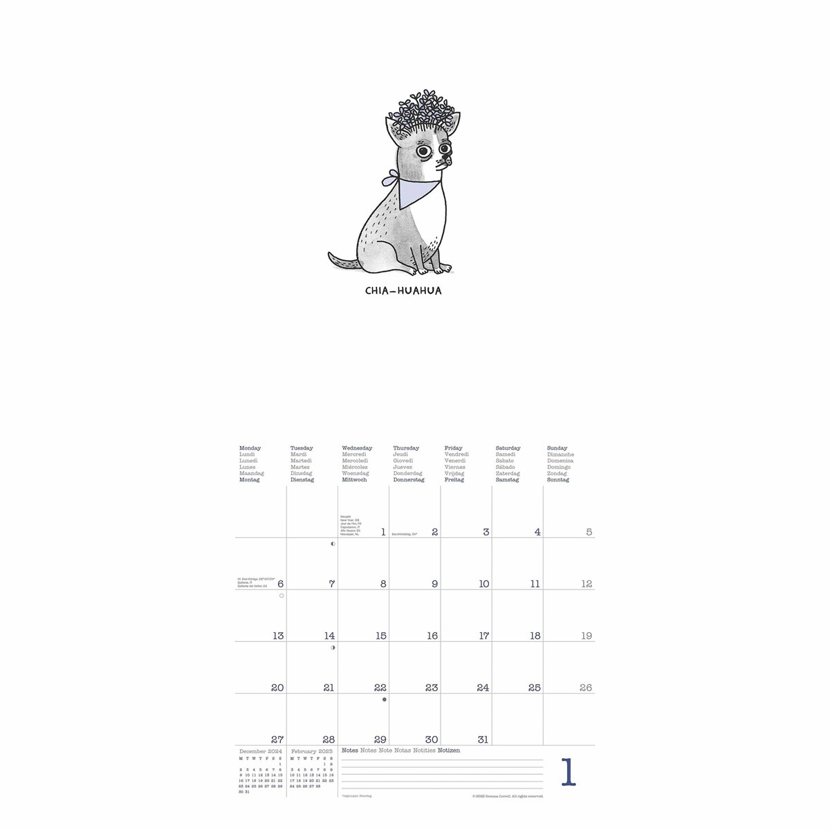 Gemma Correll, A Dog&amp;#039;S Life Calendar 2025 with Dogs Life 2025 Calendar Printable