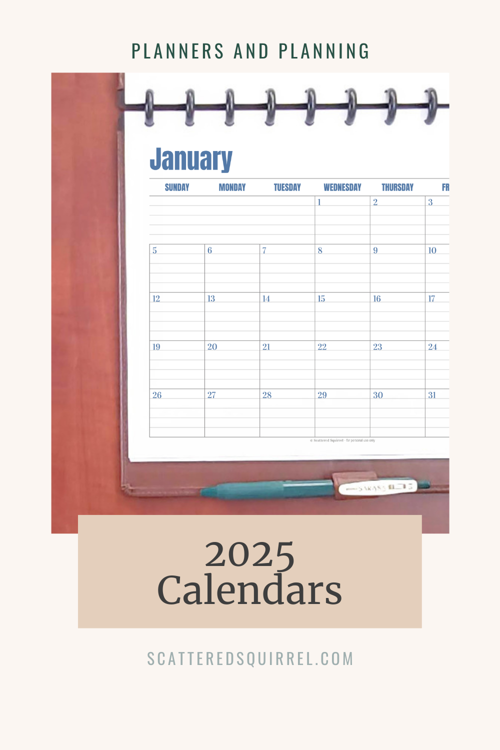 Get Your 2025 Calendars Now!!! - Scattered Squirrel intended for Squirrels 2025 Calendar Printable
