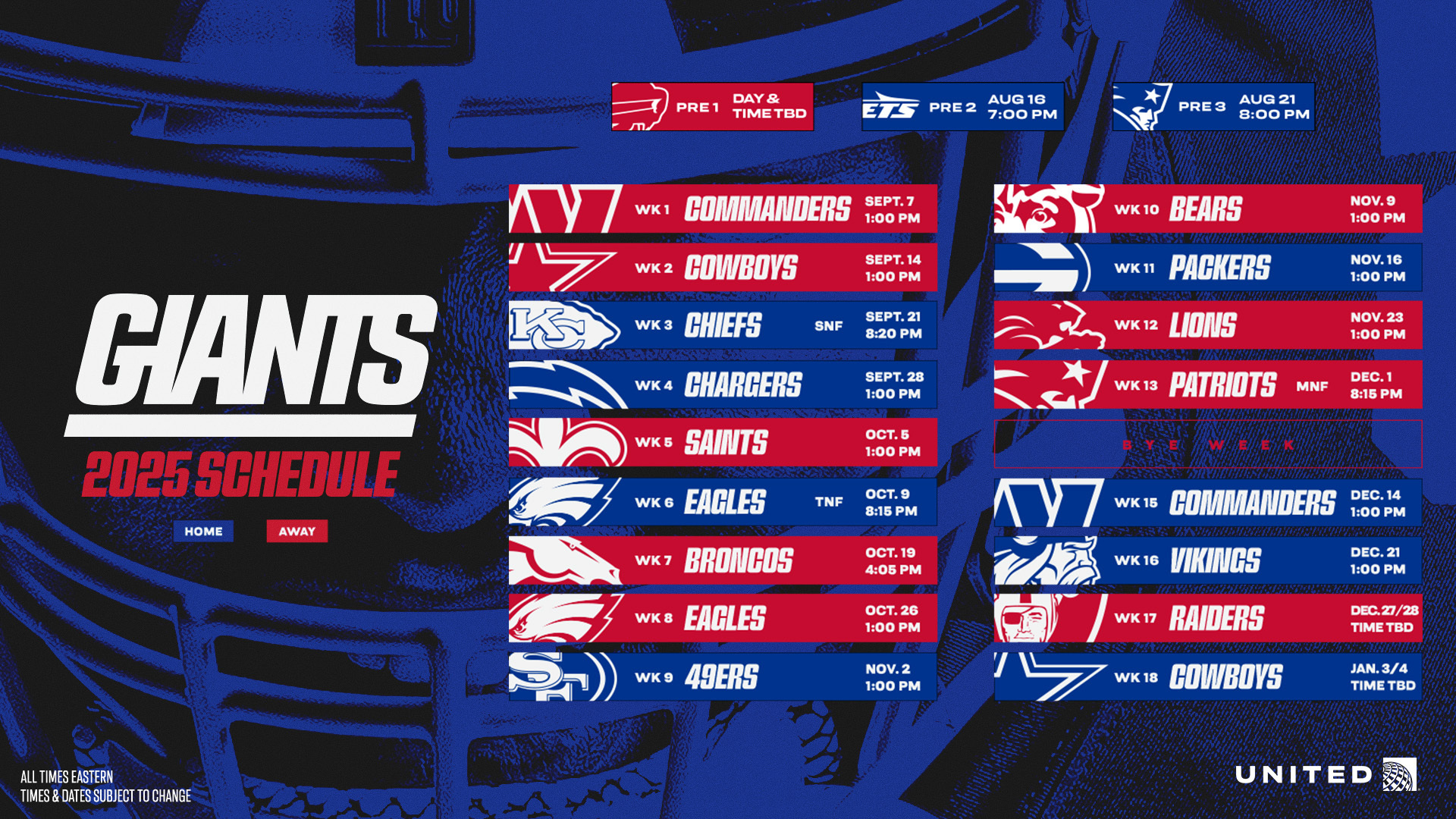 Giants Schedule | New York Giants – Giants throughout New York Giants 2025 Calendar Printable