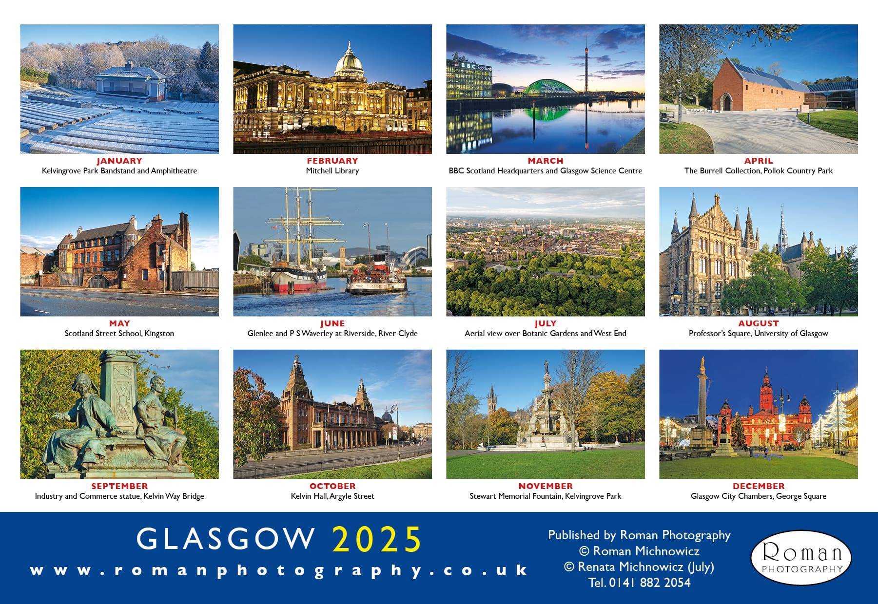 Glasgow 2025 Calendar - Roman Photography with regard to Glasgow 2025 Calendar Printable