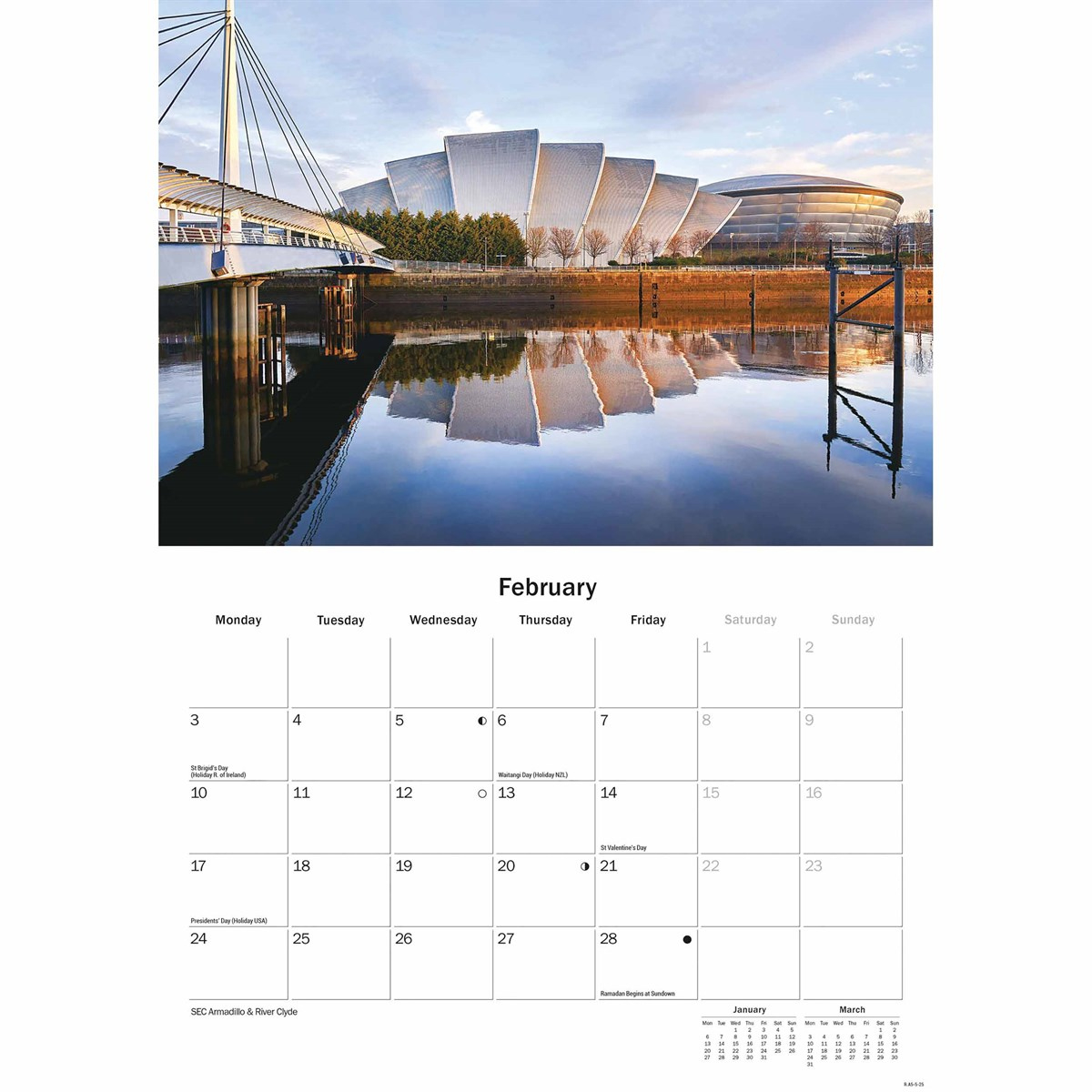 Glasgow A5 Calendar 2025 intended for Glasgow 2025 Calendar Printable