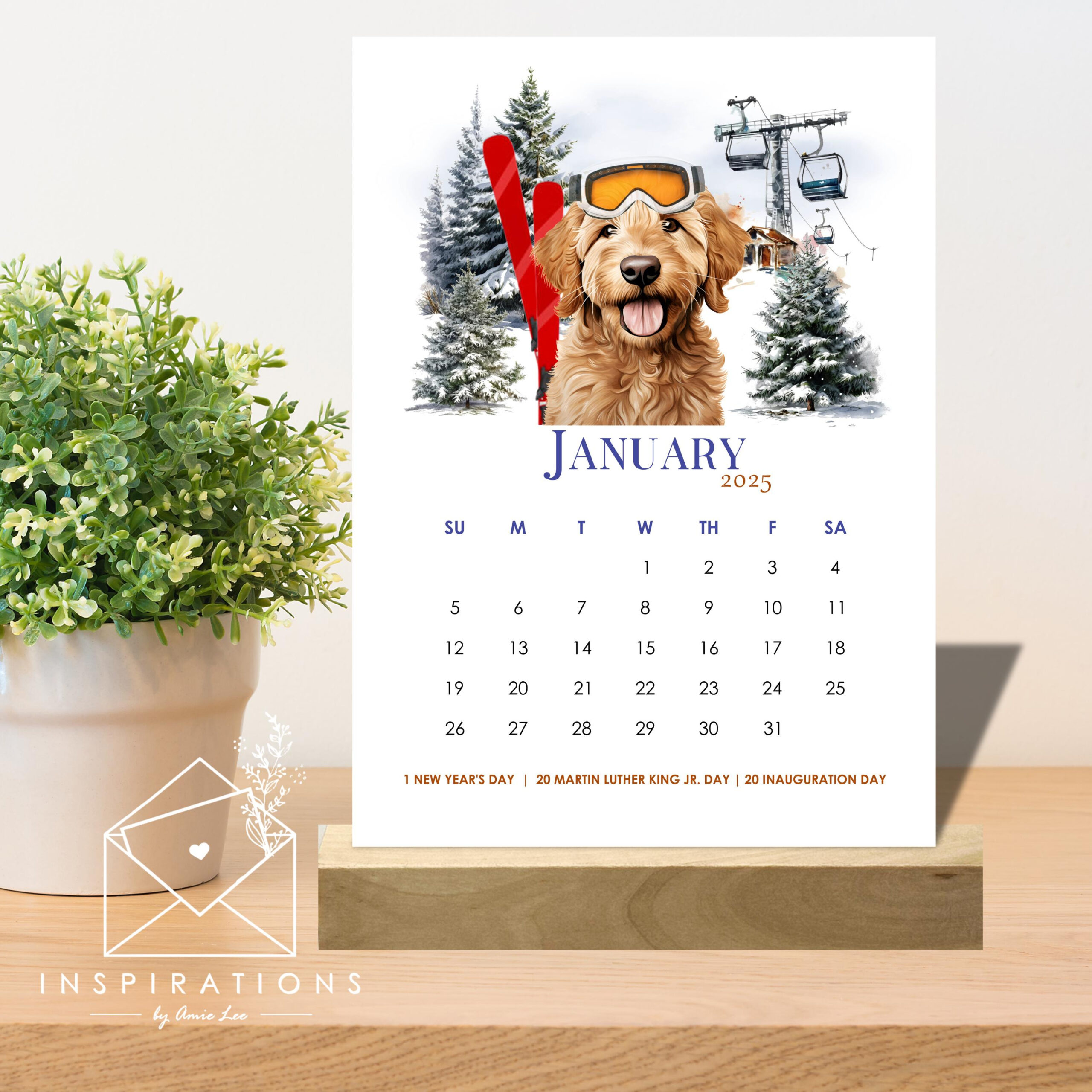 Goldendoodle Desk Calendar, 2025 Calendar, Dog Lovers, Gift regarding Just Goldendoodle Puppies 2025 Calendar Printable