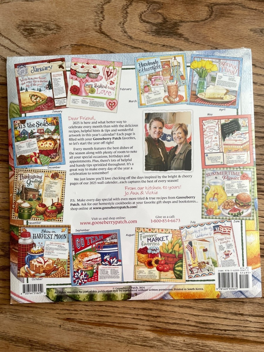 Goose Berry Patch 2025 12 Month Recipe Calendar | Ebay within Gooseberry Patch 2025 Calendar Printable