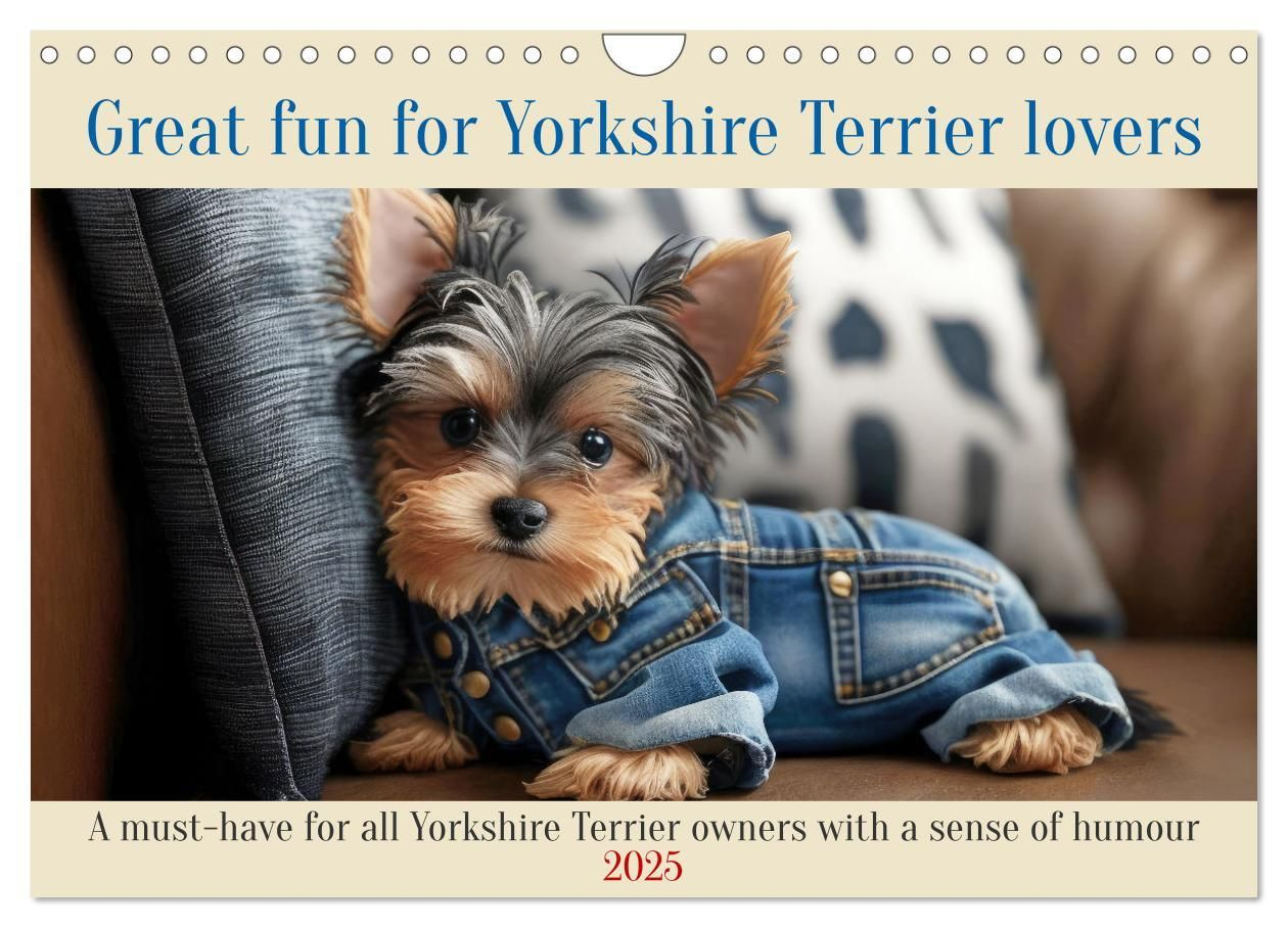 Great Fun For Yorkshire Terrier Lovers (Wall Calendar 2025 Din A4 Landscape), Calvendo 12 Month Wall Calendar for Just Yorkie Puppies 2025 Calendar Printable