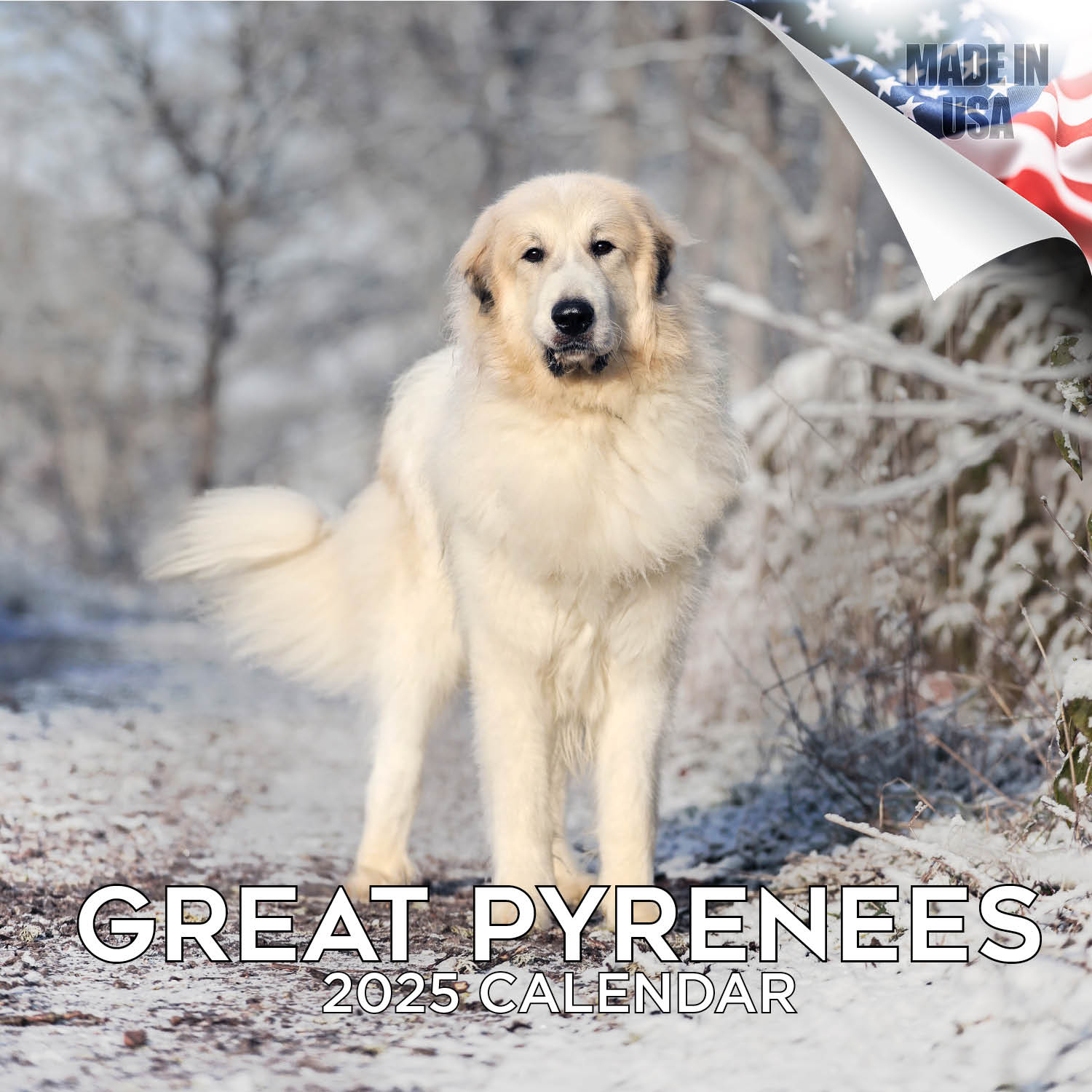 Great Pyrenees Dog Breed Calendar 2025 Full Size 12X24 Made pertaining to Great Pyrenees 2025 Calendar Printable