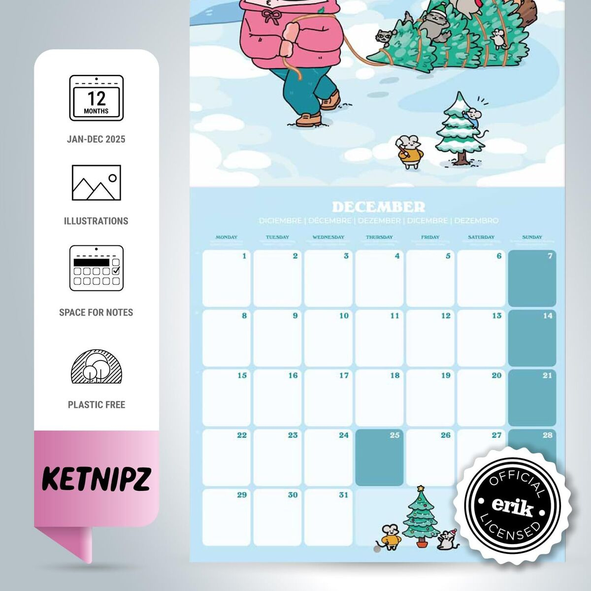 Grupo Erik Wall Calendar 2025 - Ketnipz | 12&amp;quot; X 12&amp;quot; Square with regard to Ketnipz 2025 Calendar Printable