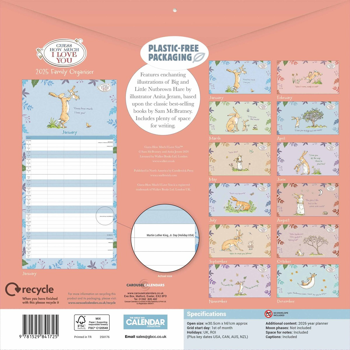 Guess How Much I Love You Month To View Family Organiser 2025 pertaining to Guess How Much Love 2025 Calendar Printable
