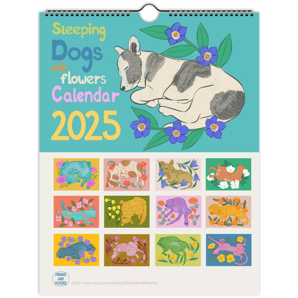 Hand Drawn Dog Calendar 2025 - Etsy intended for Dogs We Love Ross 2025 Calendar Printable