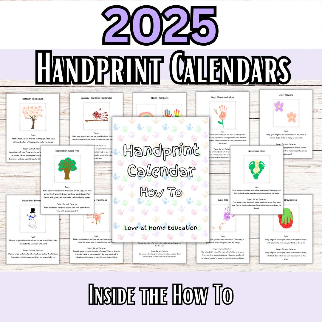 Handprint Calendar For 2025 | Christmas Gifts That Are Handmade with Kids Awesome Activity 2025 Calendar Printable