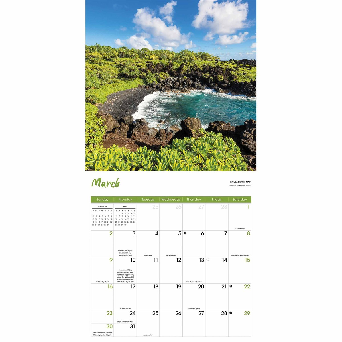 Hawaii Calendar 2025 for Hawaii Landscapes Deluxe 2025 Calendar Printable
