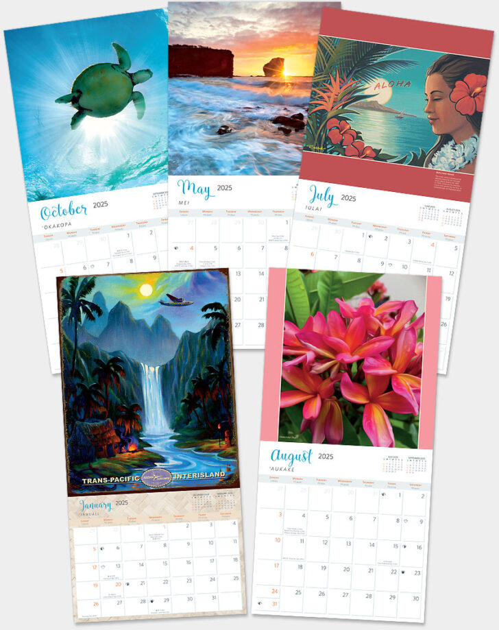 Vintage Hawaii Rick Sharp 2025 Calendar Printable