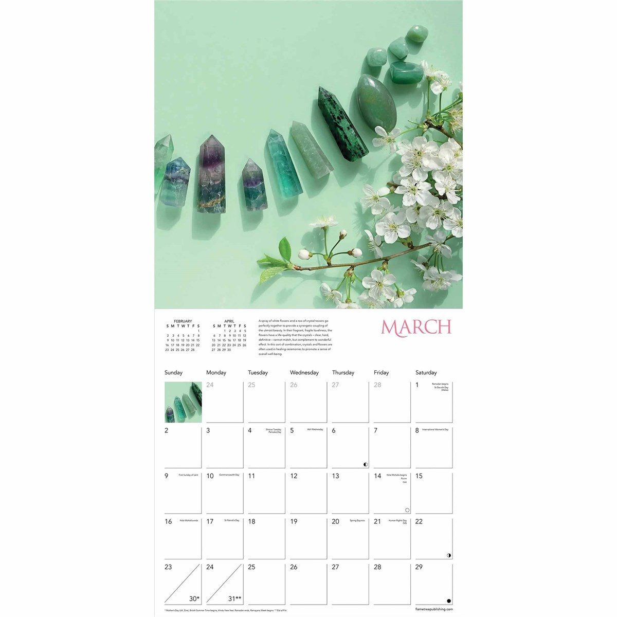 Healing Crystals Calendar 2025 intended for Mineralologie 2025 Calendar Printable