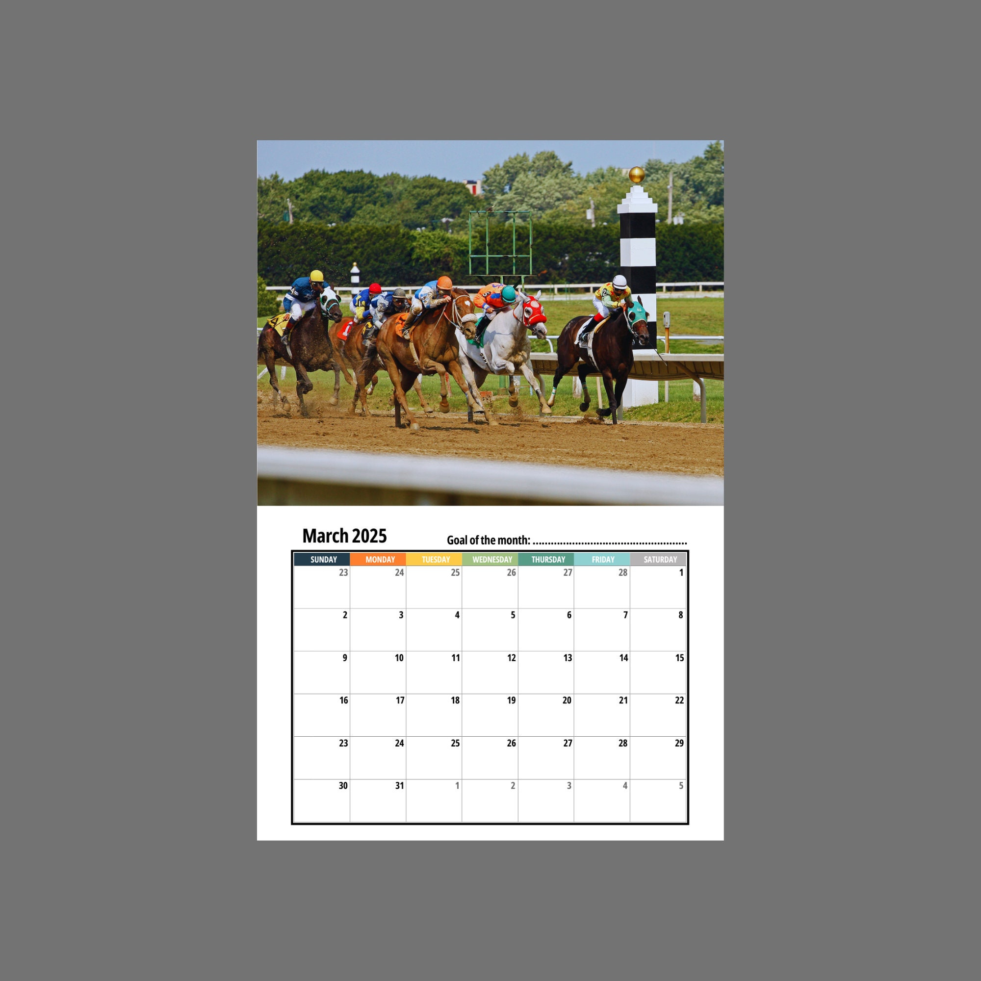 Horse Racing Wall Calendar 2025 - Etsy Australia regarding Horse Racing 2025 Calendar Printable