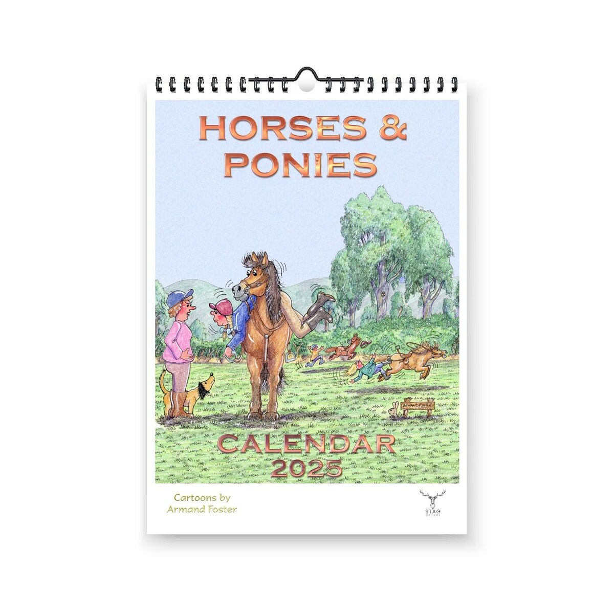 Horses &amp;amp; Ponies Funny Cartoon 2025 Humour Wall Calendararmand Foster regarding Gypsy Vanner Horses 2025 Calendar Printable