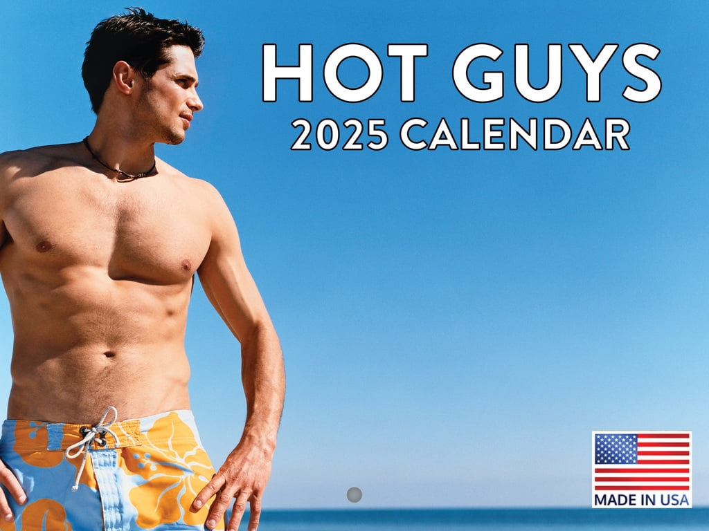 Hot Guy Calendar 2025 Monthly Wall Calender 12 Month | Made In The Usa with Hunks In Trunks 2025 Calendar Printable