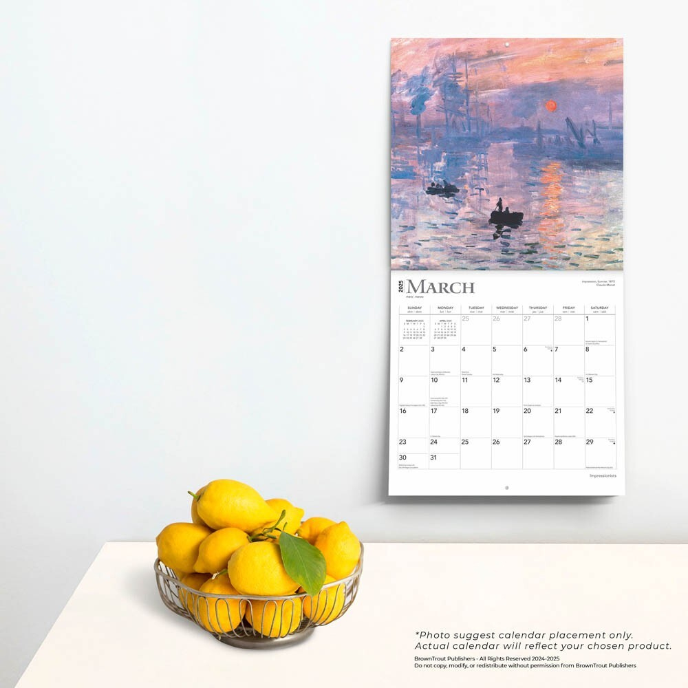 Impressionists | 2025 12X24&amp;quot; Monthly Square Wall Calendar intended for Renoir Square 2025 Calendar Printable