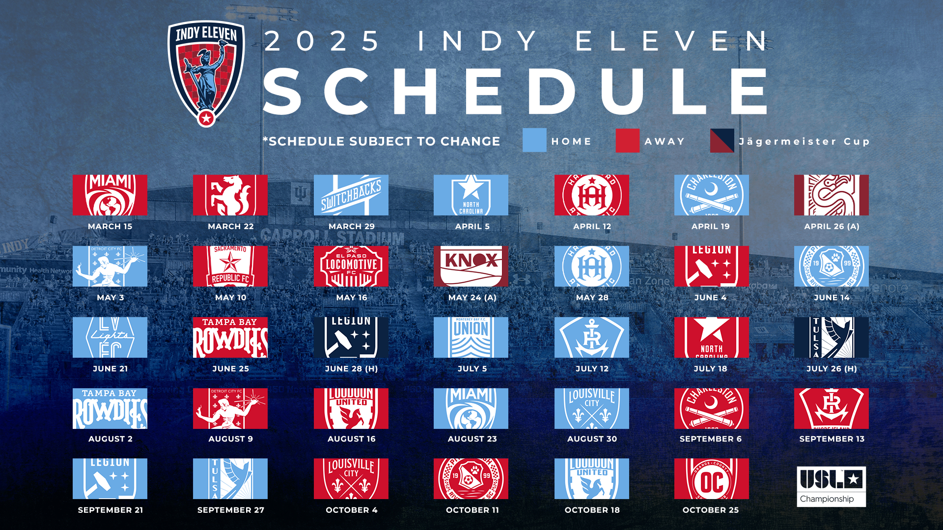 Indy Eleven Announces 2025 Schedule - Indy Eleven with regard to Mls Inter Miami Fc 2025 Calendar Printable