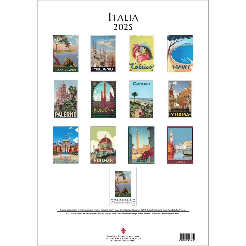 Italia Large Wall Calendar 2025 with regard to Italy 2025 Calendar Printable