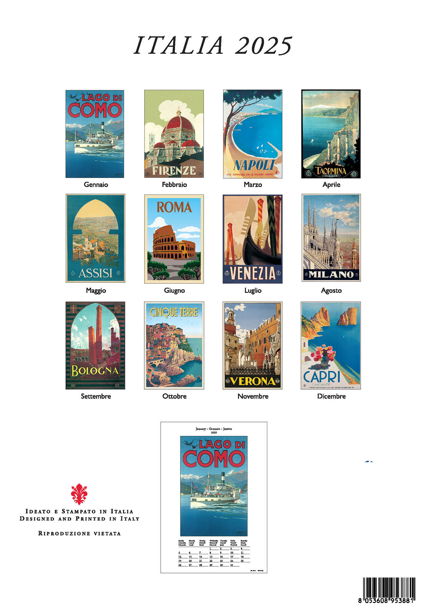 Italia Medium Wall Calendar 2025 pertaining to Classic Italy 2025 Calendar Printable