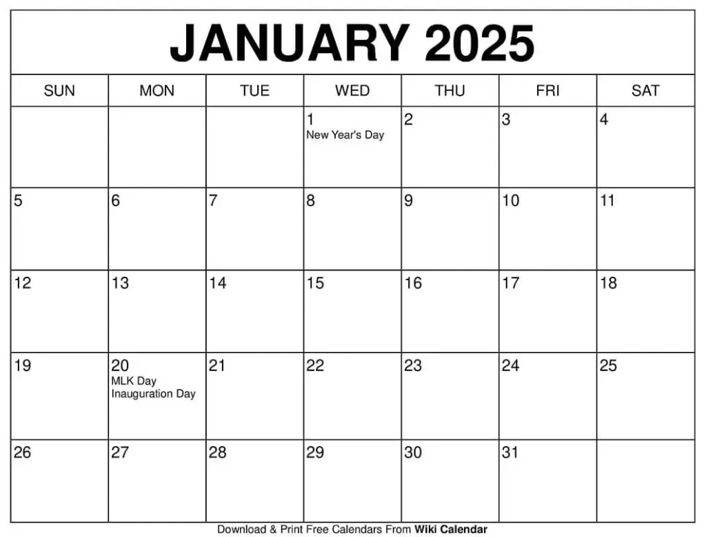 January 2025 Calendar - Printable Templates &amp;amp; More within Camp Life 2025 Calendar Printable