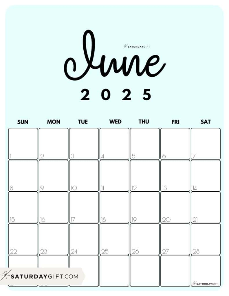 June 2025 Calendar - 23 Cute &amp;amp; Free Printables pertaining to Month Of June Calendar Printable