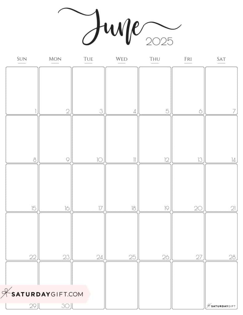 June 2025 Calendar - 23 Cute &amp;amp; Free Printables with regard to June 2025 Calendar Portrait