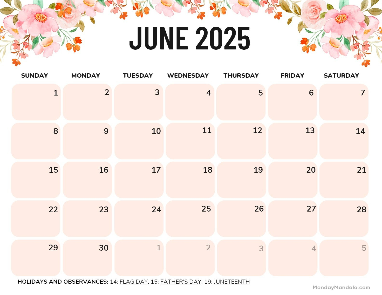 June 2025 Calendar (52 Free Pdf Printables) pertaining to Michigan Coast 2025 Calendar Printable