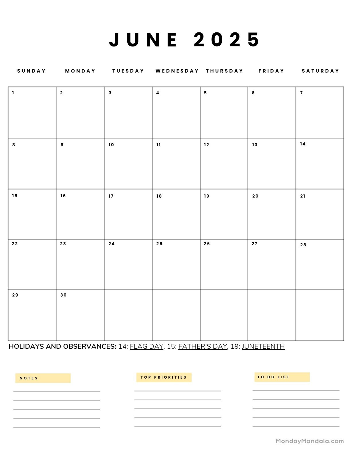 June 2025 Calendar (52 Free Pdf Printables) with Michigan Coast 2025 Calendar Printable