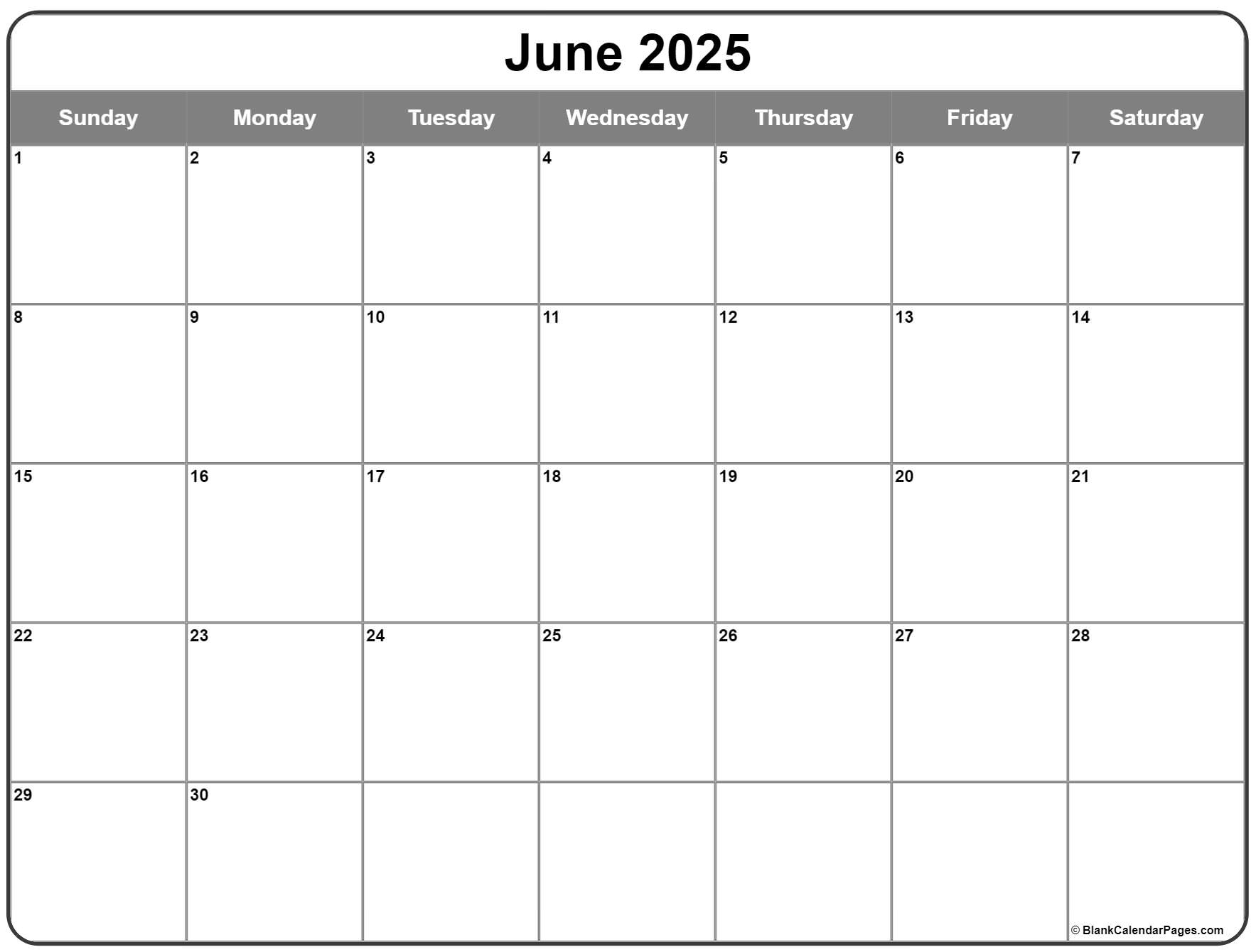 June 2025 Calendar | Free Printable Calendars inside June Weekly Calendar 2025 Printable