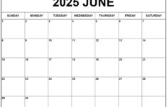 June 2025 Calendar | Free Printable Calendars pertaining to Printable Calendar June 2025