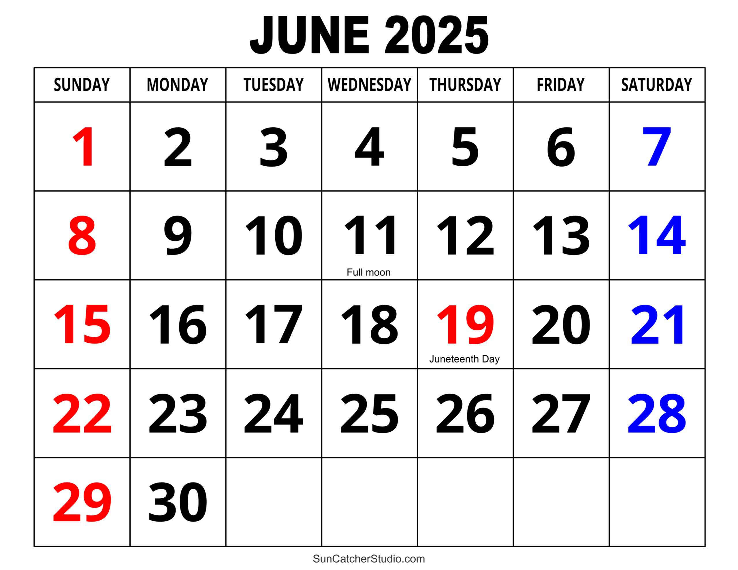 June 2025 Calendar (Free Printable) – Free Printables, Monograms throughout The Calendar For The Month Of June 2025