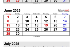 June 2025 Calendar | Templates For Pdf, Excel And Word with Calendar May June July 2025