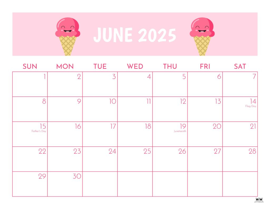 June 2025 Calendars - 107 Free Printables | Printabulls intended for Cute June 2025 Calendar Printable